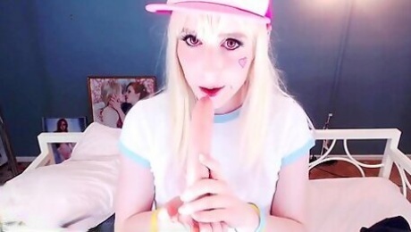 Tgirl Shiri Allwood - Plugged Femboy Prostate Orgasm And Self-facial On Cam