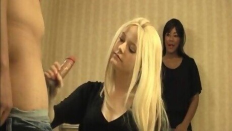 Tiffany Haze and Carla enjoy during a threesome in the bathroom