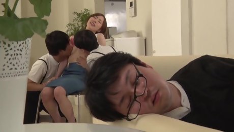 Two friends visited japanese teen for crazy threesome and some creampies