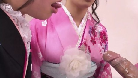 JAPANESE HORNY SLUTS RIDE HARD COCKS AFTER SUCKING THEM IN
