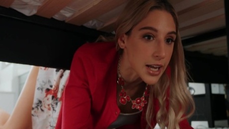 Thot Abella Danger gets stuck under a guy's bed and fucked in the asshole