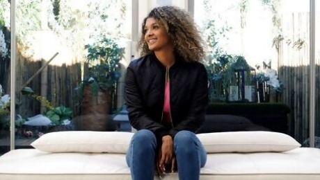Video  An awesome curly-haired babe Cece screwed by a long penis