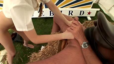 Teasing Angels featuring patootie's big cock blowjob action